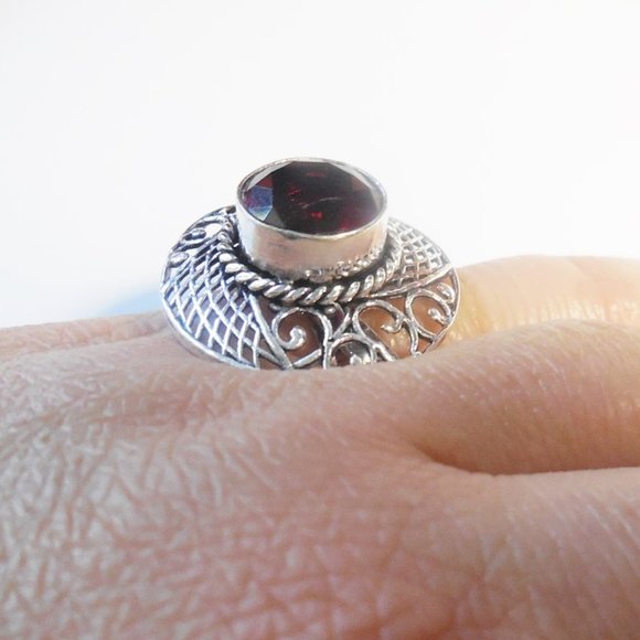 Ring Hessonite Garnet 925 Sterling Silver size 7 - Picture 7 of 9